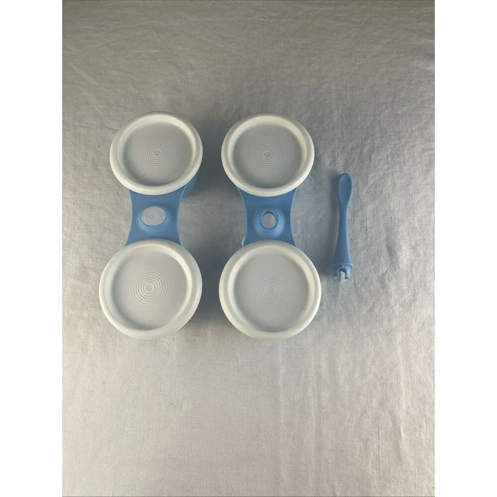 Tupperware Blue Four Cup Condiment Caddy